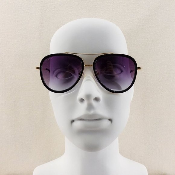 Gucci GG0062 Aviator Polarized Sunglasses Black Gray OS - Picture 11 of 16